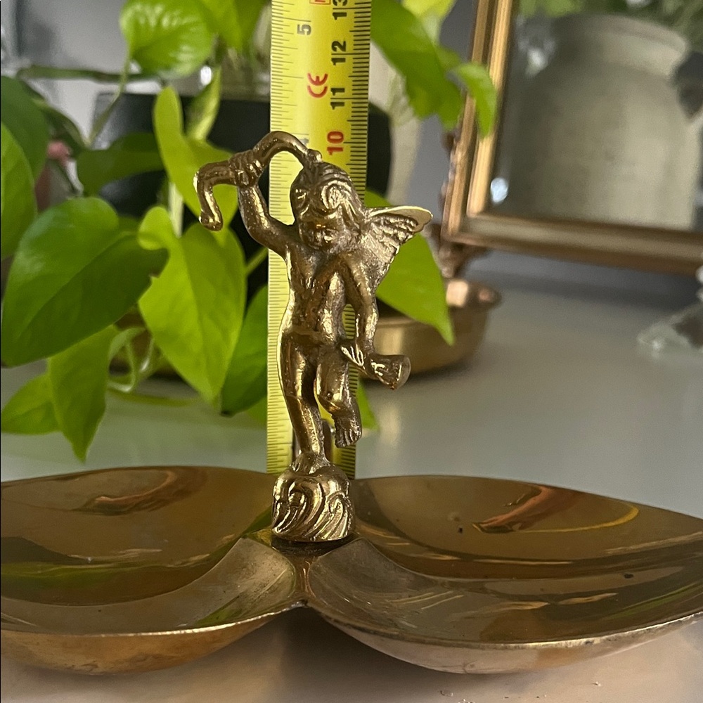 Vintage brass Cherub Double Dish MCM